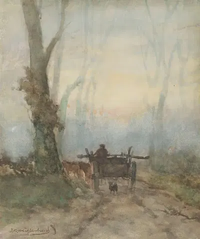 Крестьянская телега на лесной дороге by Йохан Хендрик Вайсенбрух, 1834 - 1903 — digital art print download