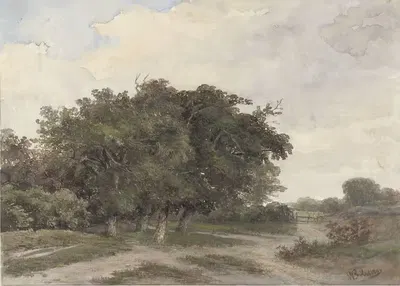 Пейзаж с деревьями by Иоганнес Варнардус Билдерс, 1841 - 1890 — digital art print download