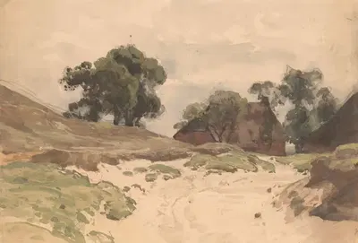 Пейзаж с фермой by Юлий Яковус ван де Санд Бахуйзен, 1845 - 1925 — digital art print download