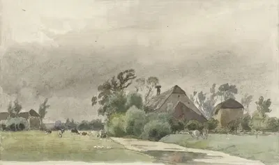 Канал, ведущий к ферме by Юлий Яковус ван де Санд Бахуйзен, 1845 - 1925 — digital art print download