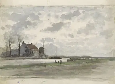 Путь с мельницей by Юлий Яковус ван де Санд Бахуйзен, 1845 - 1925 — digital art print download