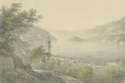 Белладжио, на озере Комо by Карой Лайош Либай, 1824 - 1888 — digital art print download