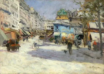 Улица Лепик, угол улицы Пюже и площадь Бланш by Луи Абель-Трюше, 1890 — digital art print download