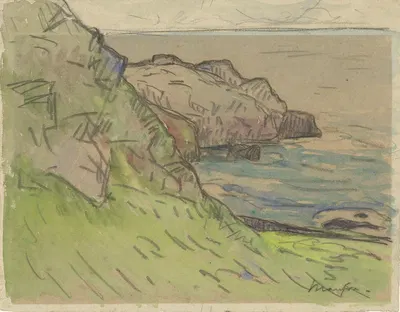 Скалистый берег в Бретани, бретонский пейзаж by Максим Мофра, 1871 - 1918 — digital art print download
