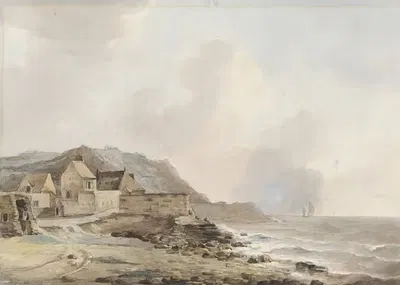 Вид на побережье у Булоня-сюр-Мер by Петрус Иоганнес Шотель, 1829 — digital art print download