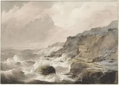 Скала у Булоня-сюр-Мер by Петрус Иоганнес Шотель, 1829 — digital art print download