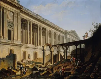 Dégagement de la colonnade du Louvre by Pierre-Antoine Demachy, 1764 — digital art print download