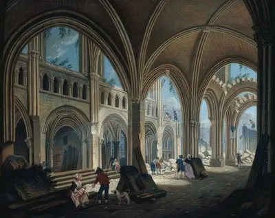 Снос церкви Святого Иоанна в Греве, в 1800 году by Пьер-Антуан Демаки, 1800 — digital art print download
