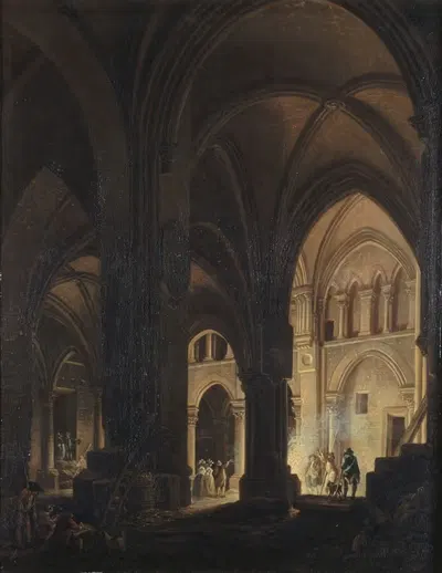 Интерьер церкви Святых Невинных by Пьер-Антуан Демаки, 1787 — digital art print download