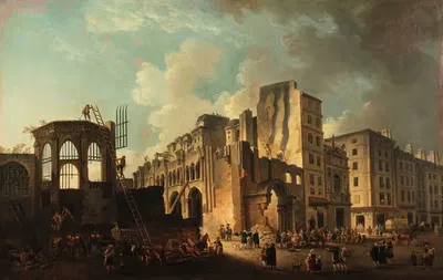 Снос церкви Святых Невинных, улица Сен-Дени by Пьер-Антуан Демаки, 1787 — digital art print download