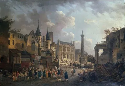 Ярмарка на воображаемом перекрестке Парижа by Пьер-Антуан Демаки, 1770 — digital art print download