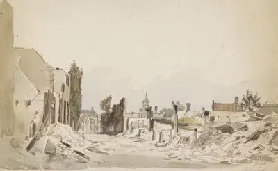 Руины в Бодегравене после пожара июня 1870 by Пит Шипперус, 1870 — digital art print download
