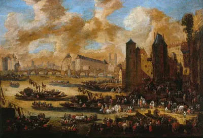 Новый мост, Сите, башня и ворота Нель by Питер Кастелс, 1650 — digital art print download