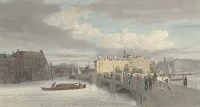 Вид на мост Полумесяца у Амстела в Амстердаме by Рейньер Крейвангер, 1878 — digital art print download