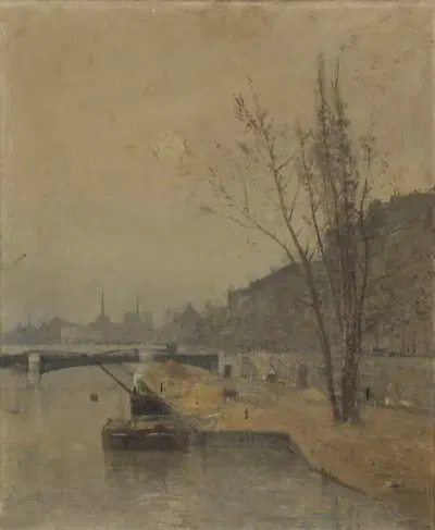 Сена у моста Сольферино by Рене Бийотт, 1890 — digital art print download