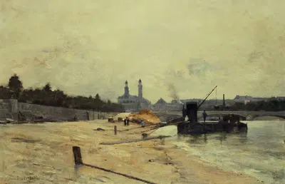 Мост Альма и старый Трокадеро с набережной Орсе by Рене Бийотт, 1880 — digital art print download