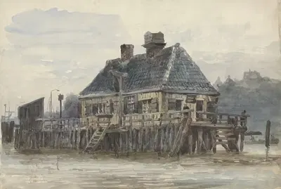 Дом на пирсе by Виллем Антоний ван Деентер, 1834 - 1893 — digital art print download