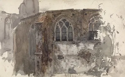 Ruïne van een kerk by Willem Anthonie van Deventer — digital art print download