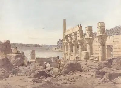 Вид на руины храма в Филах у Асуана by Виллем де Фамарс Тестас, 1859 — digital art print download