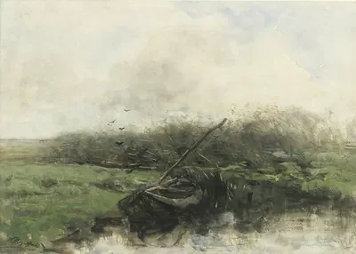Весельная лодка в канаве by Виллем Марис, 1854 - 1910 — digital art print download
