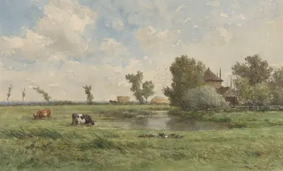 Weiland met koeien by Willem Roelofs, 1832 - 1897 — digital art print download