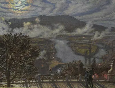 View from a Terrace of a River Landscape at Night by William Holman Hunt, 1875 — digital art print download