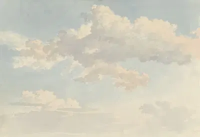 Wolken tegen blauwe lucht by Abraham Teerlink, 1786 - 1857 — digital art print download