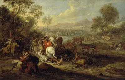 Удар кавалерии или Бой кавалерии by Адам Франс ван дер Мюлен, 1652 - 1690 — digital art print download