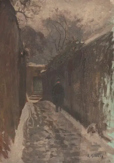 La rue Berton sous la neige by Adolphe-Ernest Gumery, 1901 — digital art print download