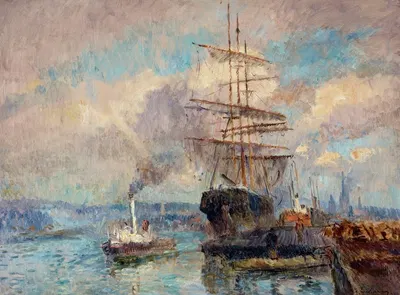В порту Руана by Альбер Лебур, 1892-1894 — digital art print download