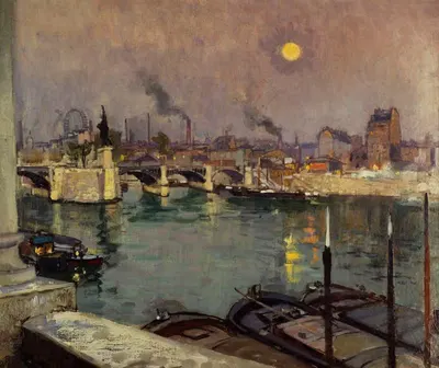 Le Pont de Grenelle, vu de la maison de l'artiste, quai Louis-Blériot, actuels 15ème et 16ème arr by Alexandre Nozal —…