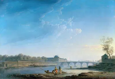 Le quai des Tuileries, le Pont-Royal, la Grenouillère by Alexandre-Jean Noël, 1780 — digital art print download