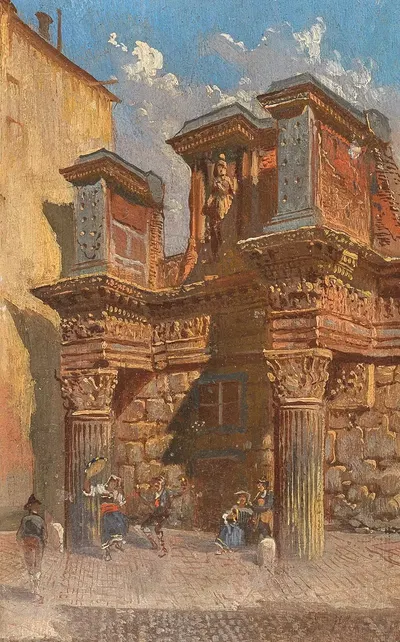 Рим, колонны в Торре деи Конти by Алойс Шённ, 1876 — digital art print download