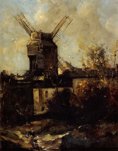 Мельница на Галетте в Монмартре by Антуан Вольон, 1861 — digital art print download