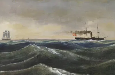 Пароход Хьюльдамперен Кристиан Д. VIII by Антон Мельбе, 1845 — digital art print download