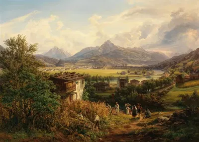 Вид на Инсбрук by Антон Шиффер, 1850 — digital art print download