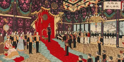 Празднование Императорской серебряной свадьбы by Адачи Гинко, 1894 — digital art print download