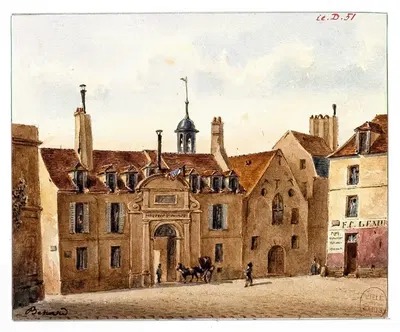 Старый госпиталь Пити, улица Ласепед by Огюст-Себастьен Бенар, 1810-1873 — digital art print download
