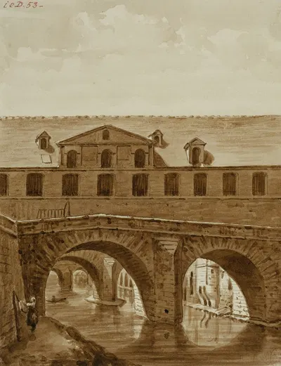 Мост на Дюпле. by Огюст-Себастьен Бенар, 1825 — digital art print download