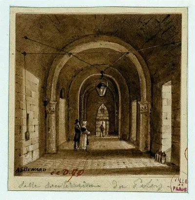 Подземный зал Дворца правосудия by Огюст-Себастьен Бенар, 1810 — digital art print download
