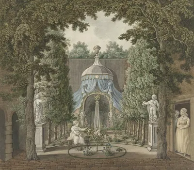 Сцена театра в городском саду by Баренд Хендрик Тир, 1753 - 1811 — digital art print download