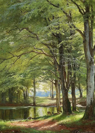 Лесной поток by Карл Фредерик Аагаард, 1890 — digital art print download