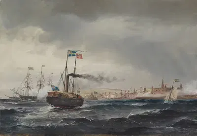 Визит шведского короля в Кронборг by Карл Фредерик Сёренсен, 1860 — digital art print download