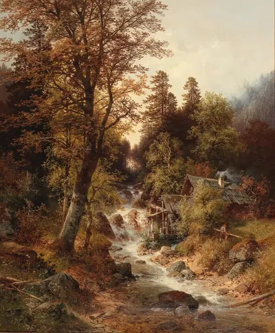 Waldmühle bei Windischgarsten by Carl Hasch, 1888 — digital art print download