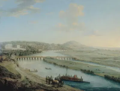Остров Сегюэн, мост Севр и Сен-Клу by Шарль-Леопольд Гревенбрук, 1738 — digital art print download