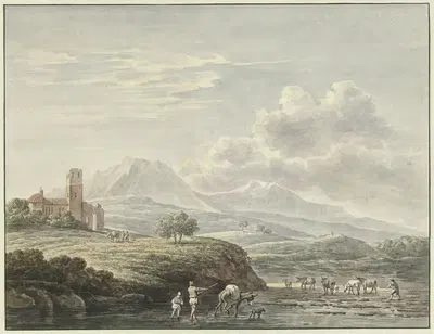 Итальянский пейзаж, после Карела дю Жардина, 1761 – 1800 by Даниэль Дюпре — digital art print download