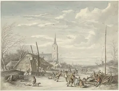 Зимний пейзаж by Дирк Ян ван дер Лаан, 1780 — digital art print download