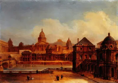 Композитный вид на парижские памятники by Доменико Ферри, 1836 — digital art print download