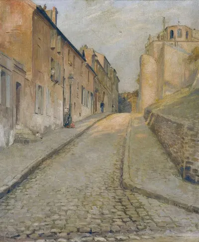 La rue Cortot à Montmartre, vue de la rue des Saules by Edouard Zawiski, 1898 — digital art print download