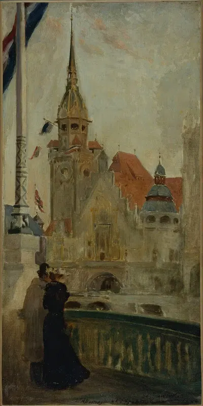 Le Pavillon de l'Allemagne à l'Exposition Universelle de 1900. by Edouard Zawiski, 1900 — digital art print download